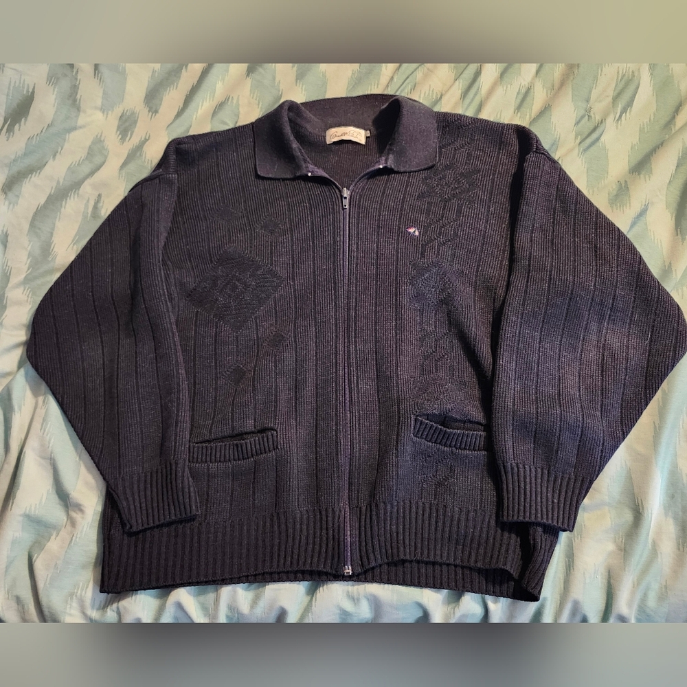 Vintage Arnold Palmer Full Zip Sweater Men's Size Medium‎